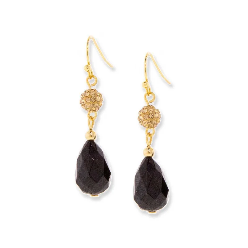 Earrings For Cold Fun-1928 Jewelry Black Briolette Drop Earrings