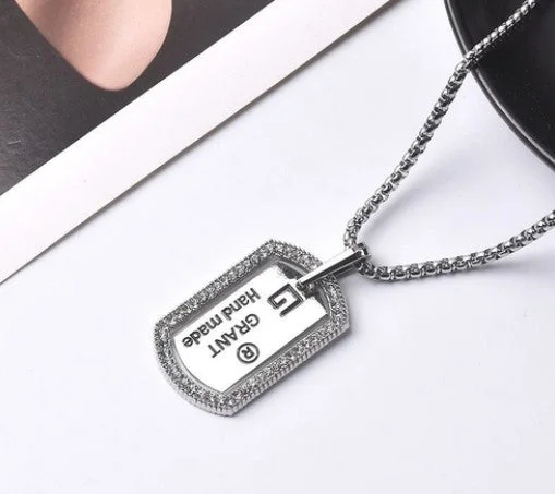 Xl0280 Full Diamond Square Plate with Steel Chain