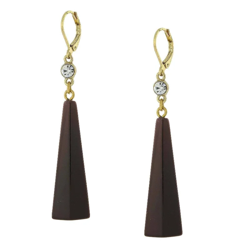 Earrings For Chrome Looks-1928 Jewelry Dark Tortoise Brown Drop Earrings