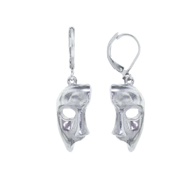 Earrings Build Reviews-1928 Jewelry Silver Masquerade Mask Drop Earrings