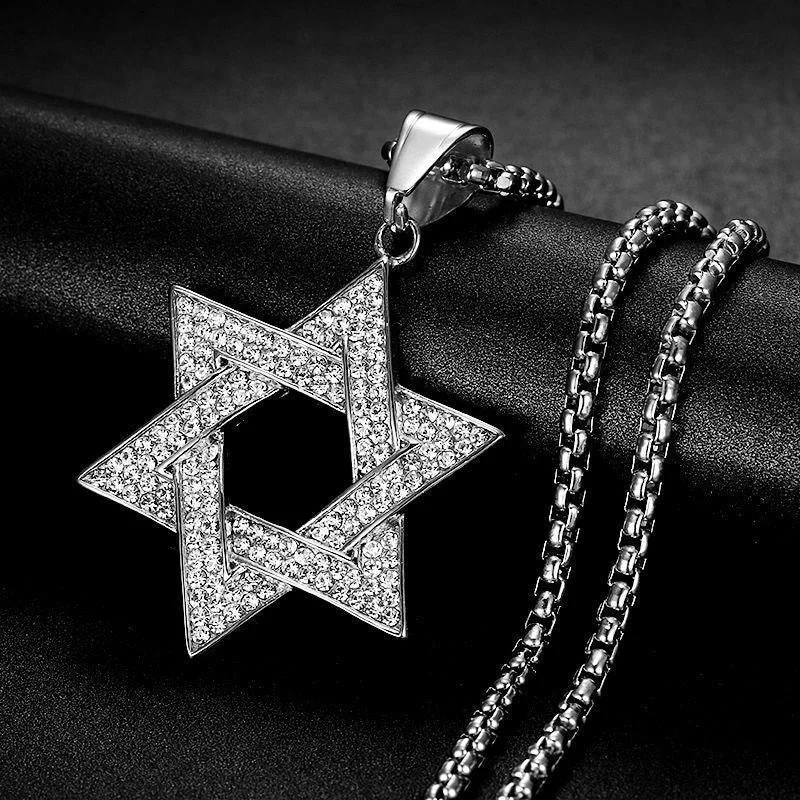 Xl0155 Diamond Six-Pointed Star with Steel Chain