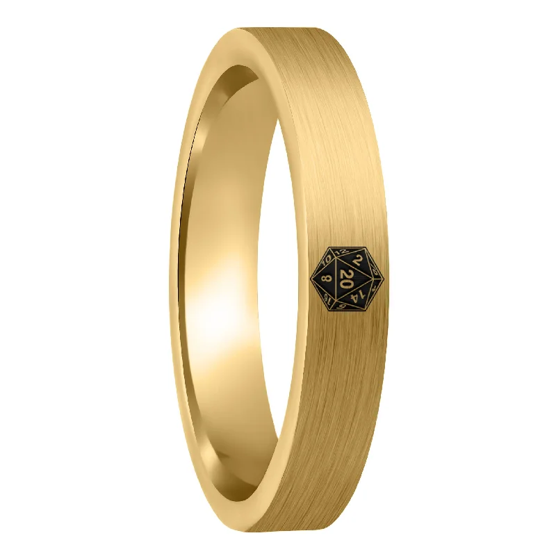 Rings For Chilly Seasons-D20 Brushed Gold Tungsten Women's Wedding Band