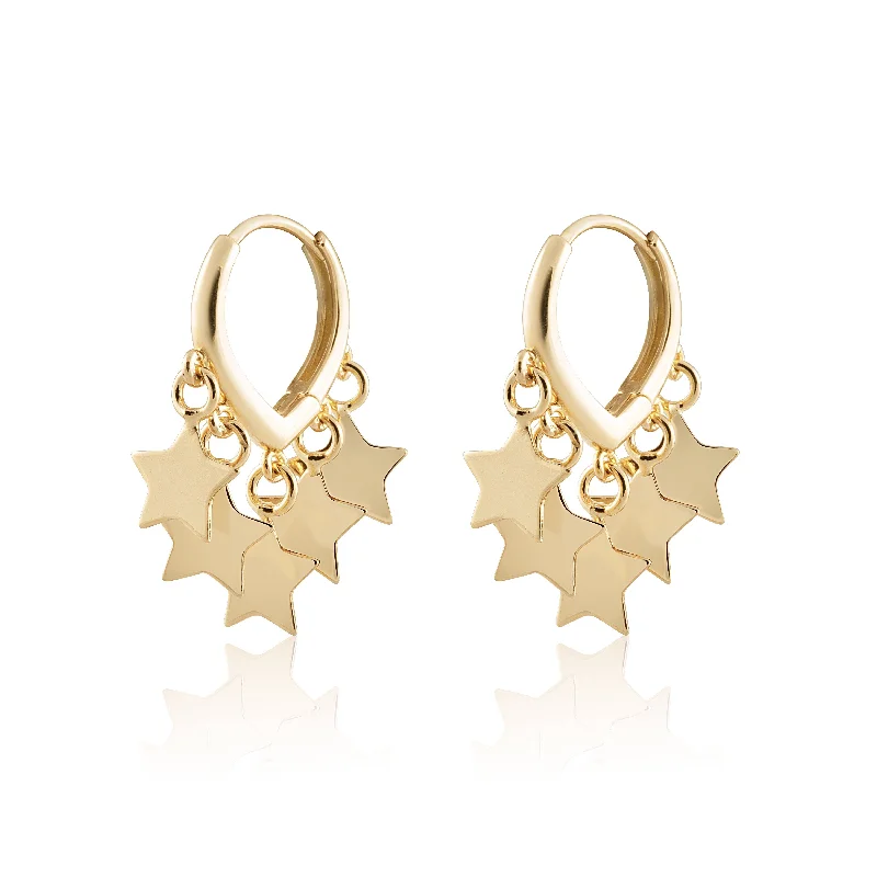 Earrings For Rush Hours-Star Shaker  Huggies