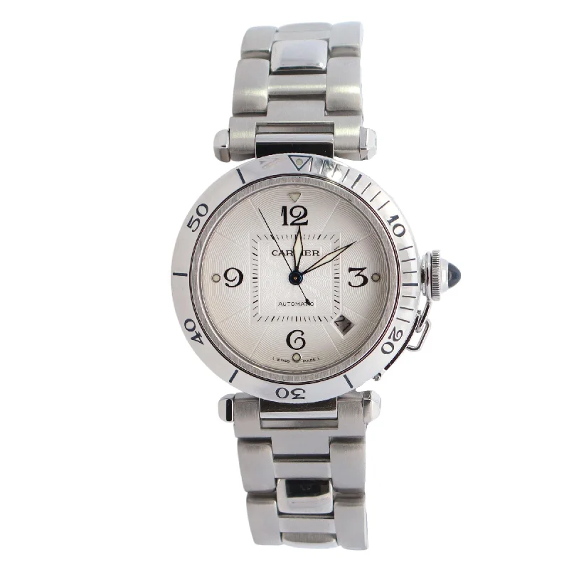 Watches For Misty Days-Watches For Rainy Days-Cartier Pasha De Cartier 38mm White Dial Watch Ref# 2378