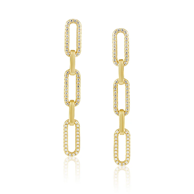 Earrings Beam Routine-Morgan CZ Link Earring