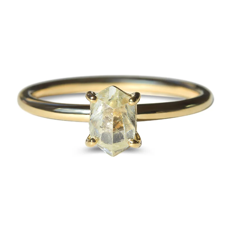 Rings With Hidden Clasps-Adin Ring - A thin round-banded rough diamond engagement ring