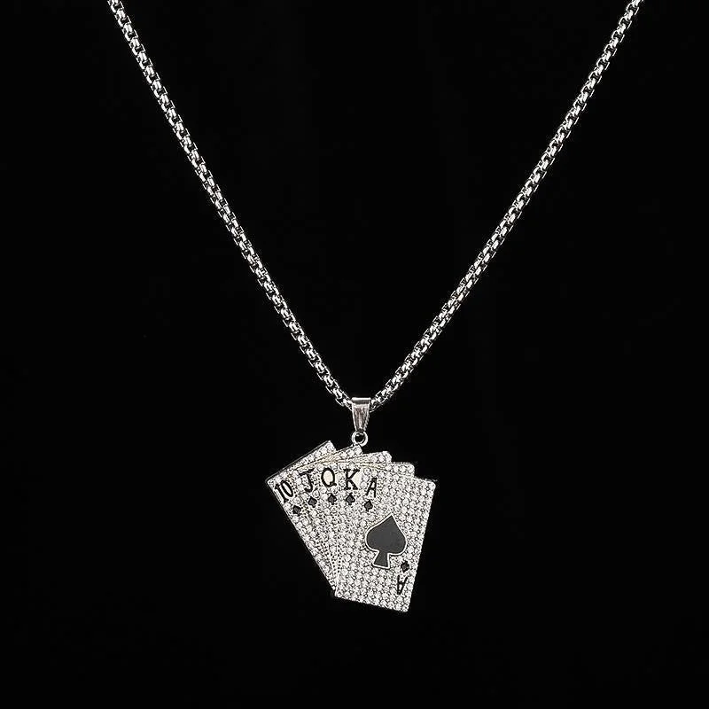 Xl0075 Full Diamond Spade Shunzi with Steel Chain