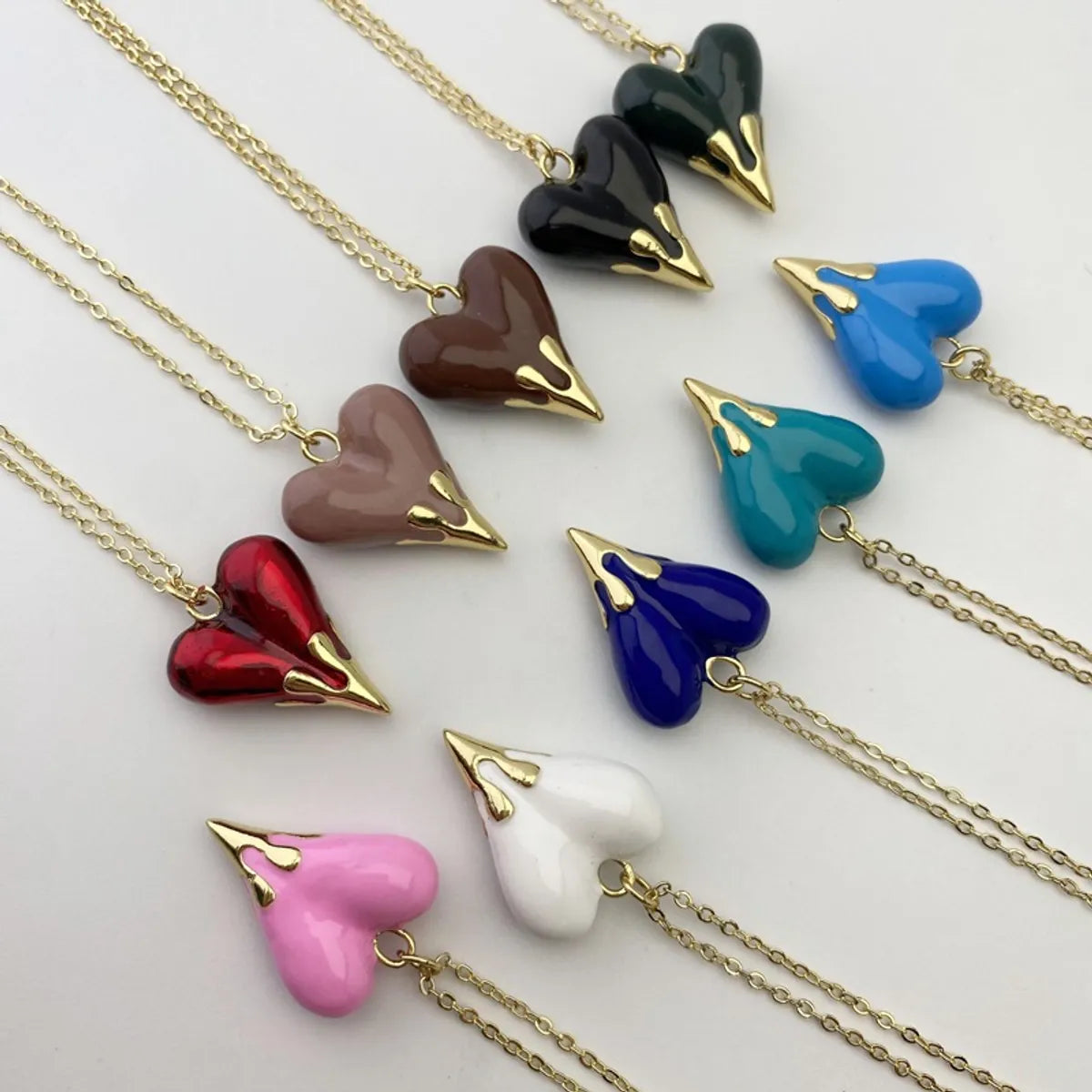 Necklaces For Old Flair-Copper Plating Heart Shape Pendant Necklace