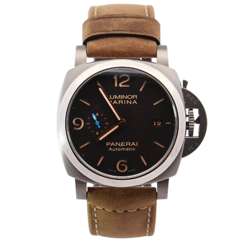 Hip Watches For Trends-Chic Watches For Trends-Panerai Luminor 44mm Black Dial Watch Ref# PAM01351