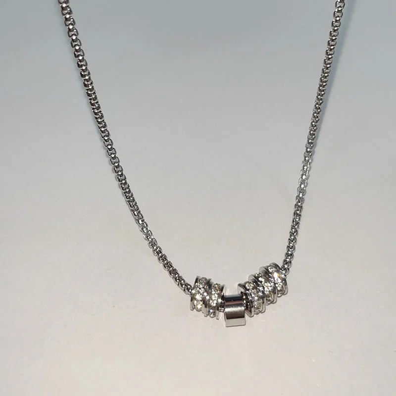 Rhinestone Ring Pendant Necklace (40.4 5.7cm Long)