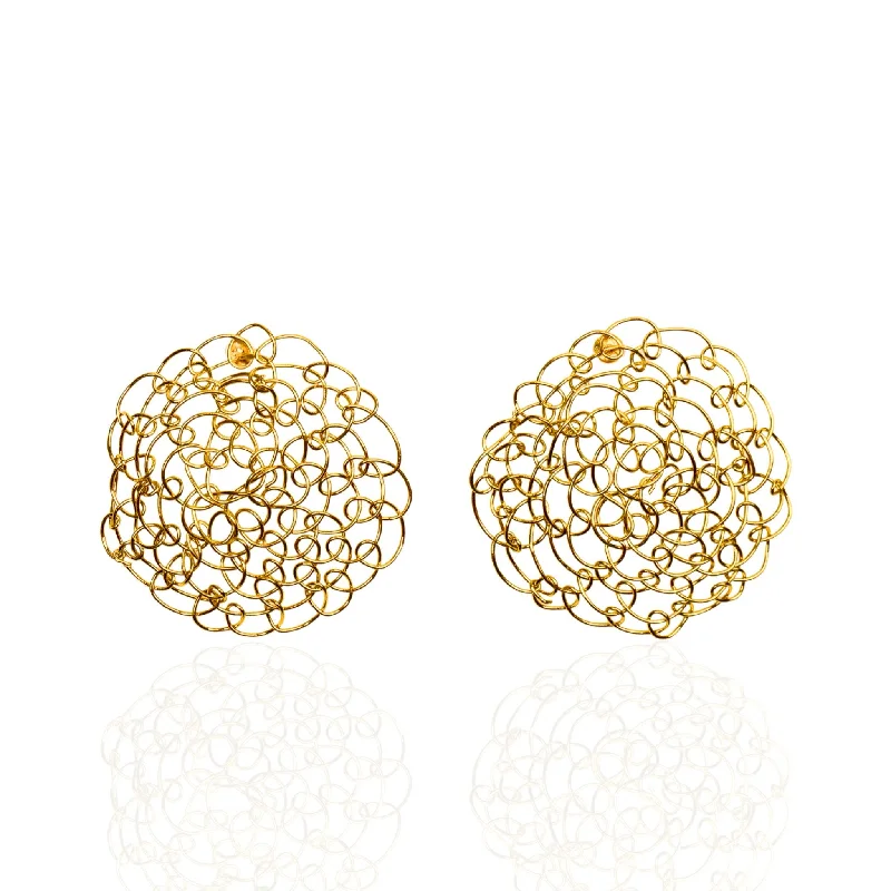 Earrings For Bush Looks-Karma Statement Earrings - Gold