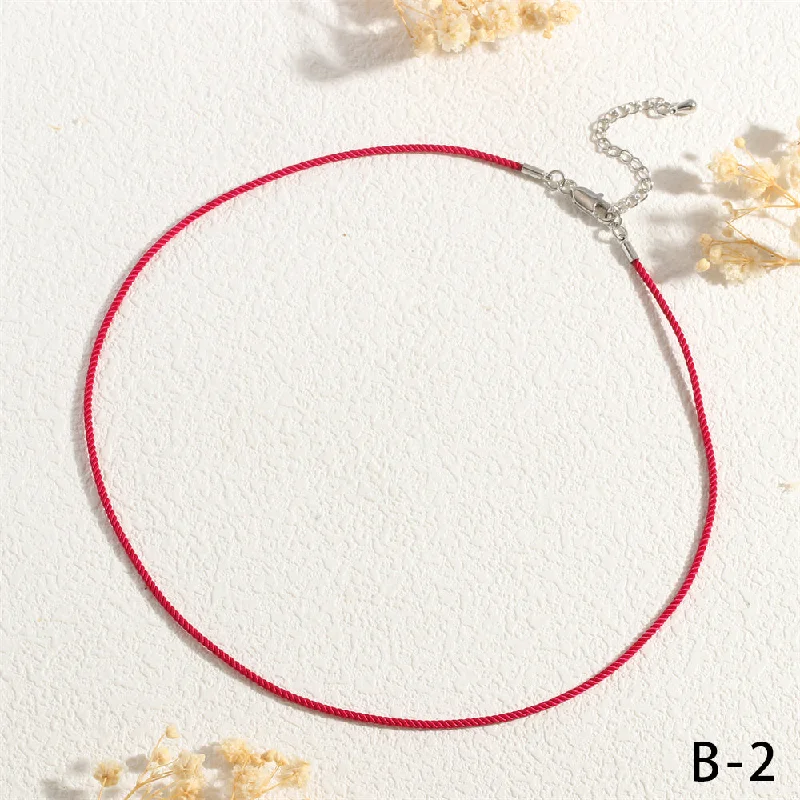 NE2173-Rose Red Platinum Tail Chain