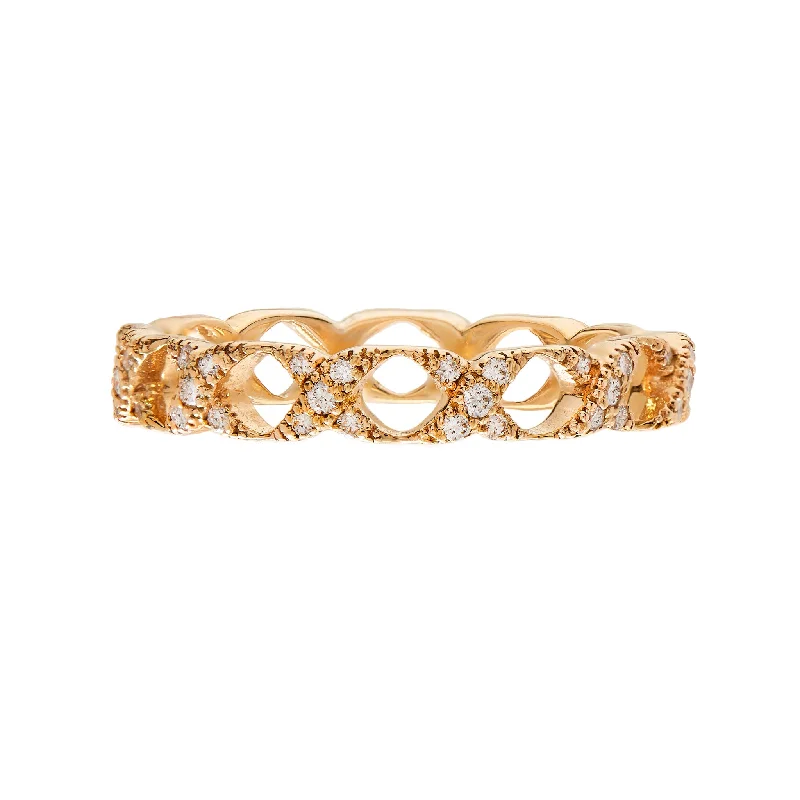 Rings Aura Tips-Lattice White Diamond Band