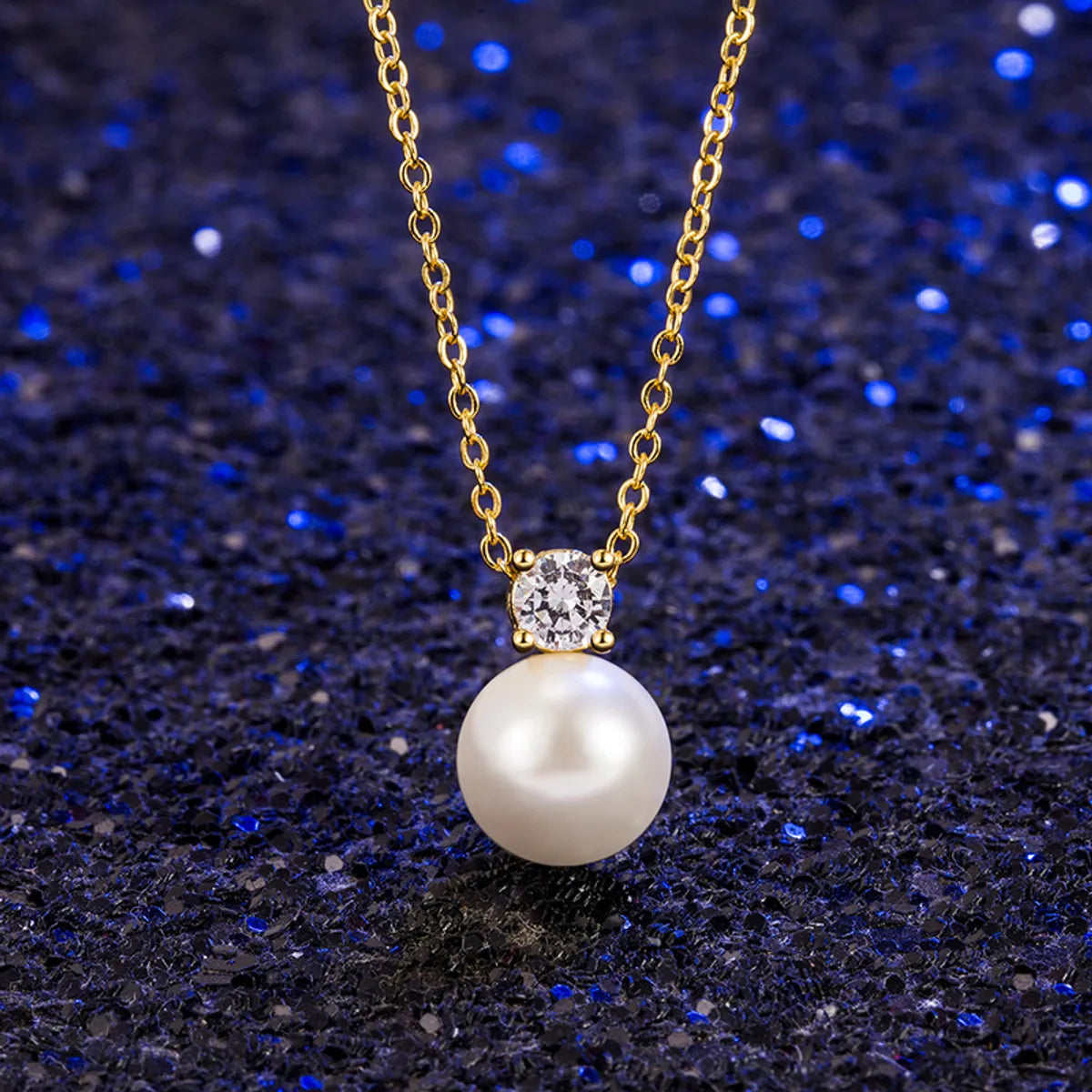 Necklaces Spark Guide-Elegant Retro Lady Ball Stainless Steel Plating Inlay Artificial Pearls 18k Gold Plated Necklace