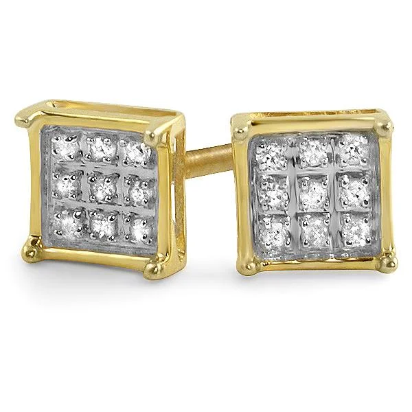 Best Clean Earrings-Box Diamond Earrings in .925 Sterling Silver | 4 Sizes | 2 Colors