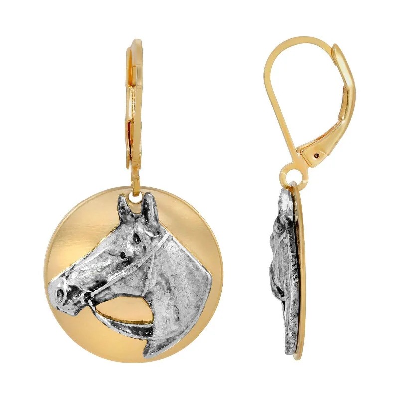 Earrings Deal Finds-1928 Jewelry Antiqued Horse Head Drop Earrings