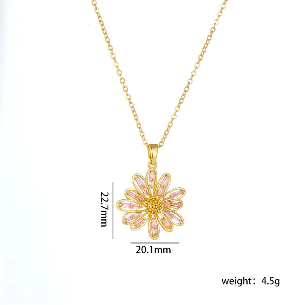 5 Pink Zirconium Gold 40 5cm