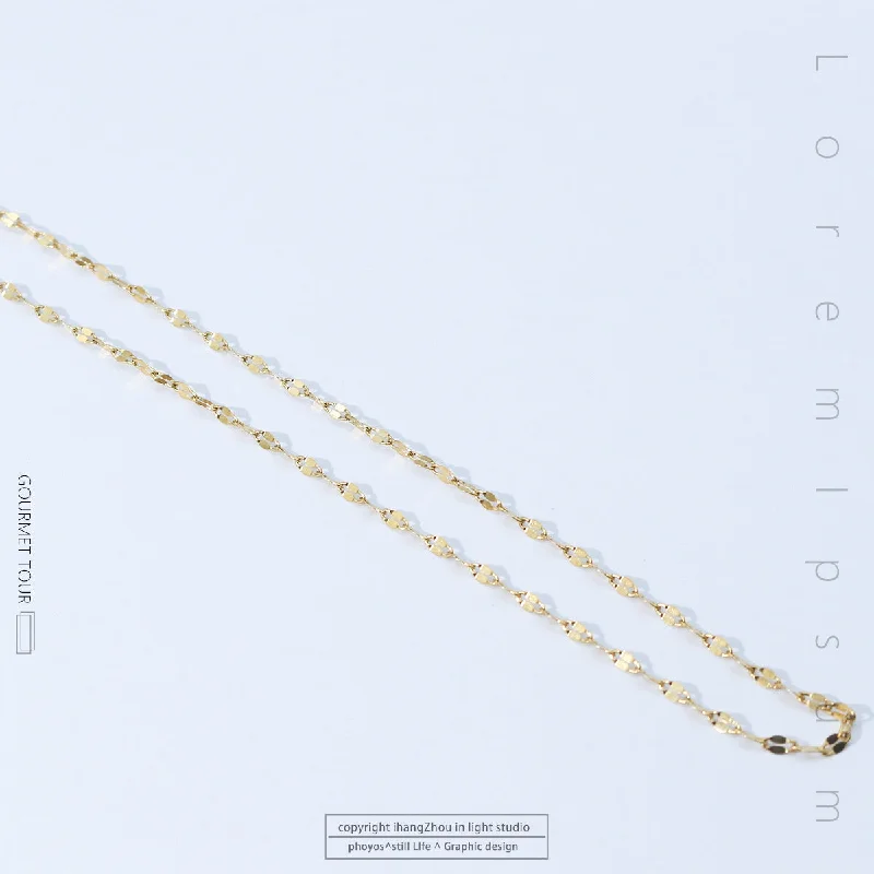 Titanium Steel Gold Lip Chain (40 5)