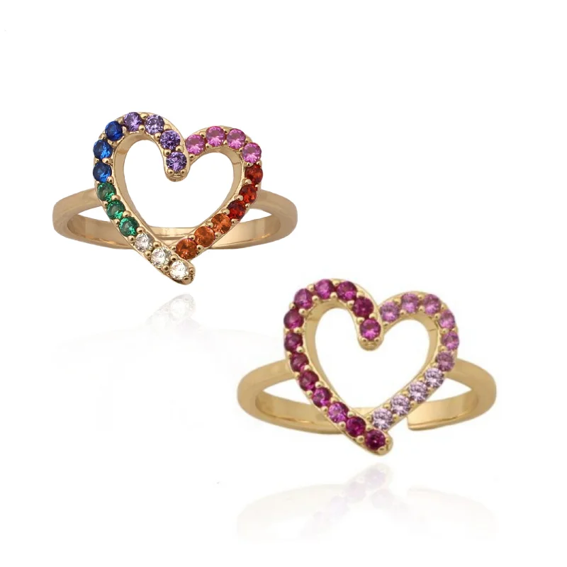 Rings Cult Favorites-Rainbow Heart Ring