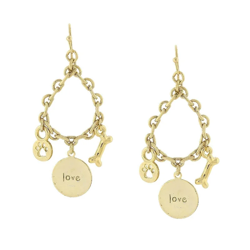 Earrings For Pack Style-1928 Jewelry Live Love Rescue Hope Paw Bone Drop Earrings