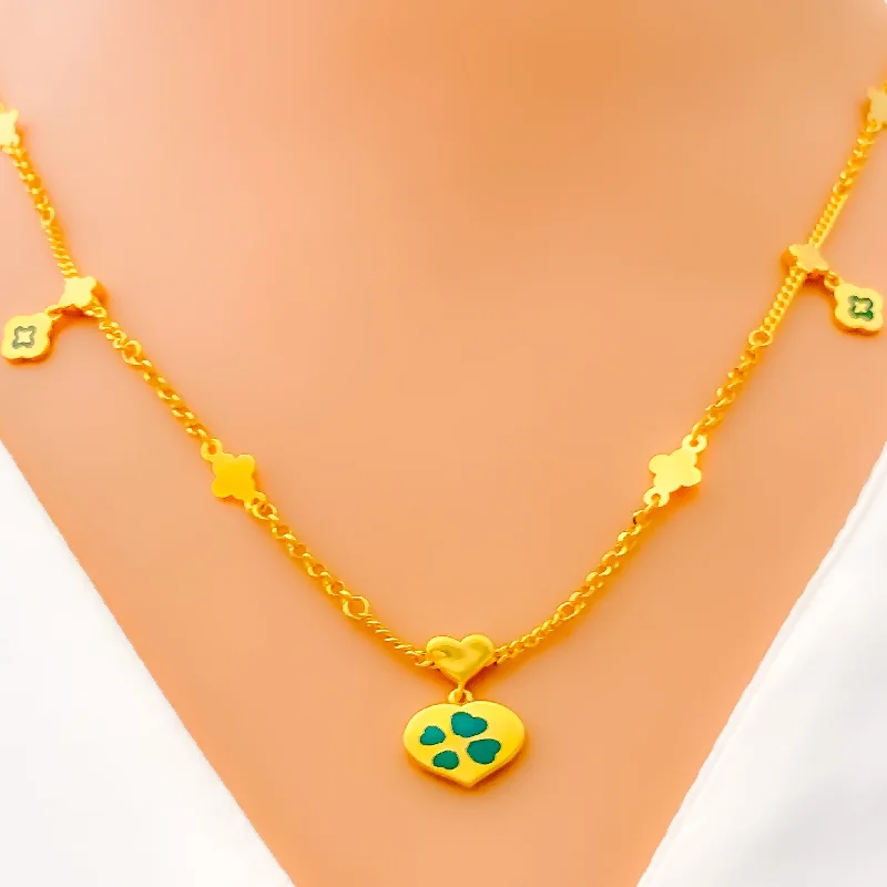 Necklaces For Low Pop-Dangling Alluring 21k Gold Necklace