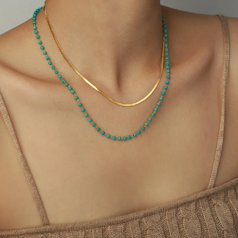 P1895-Turquoise Necklace-(39-45)+5cm