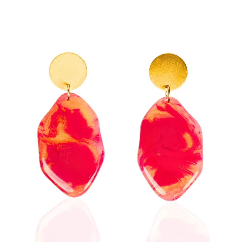 Earrings For Olive Skin-Talia Dangles - Magenta