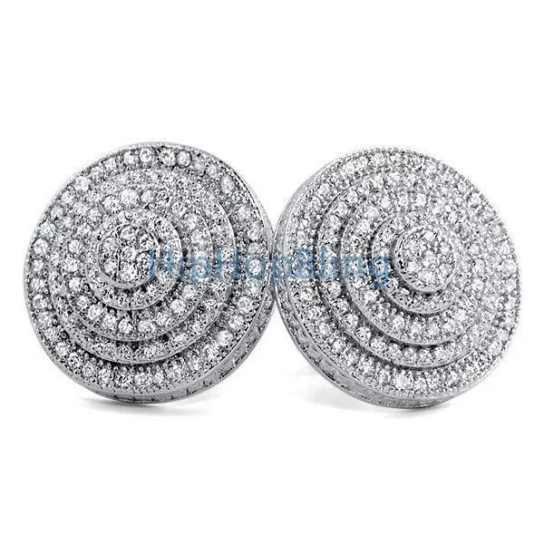 Earrings For Hike Days-BullsEye Jumbo Iced Out CZ Earrings