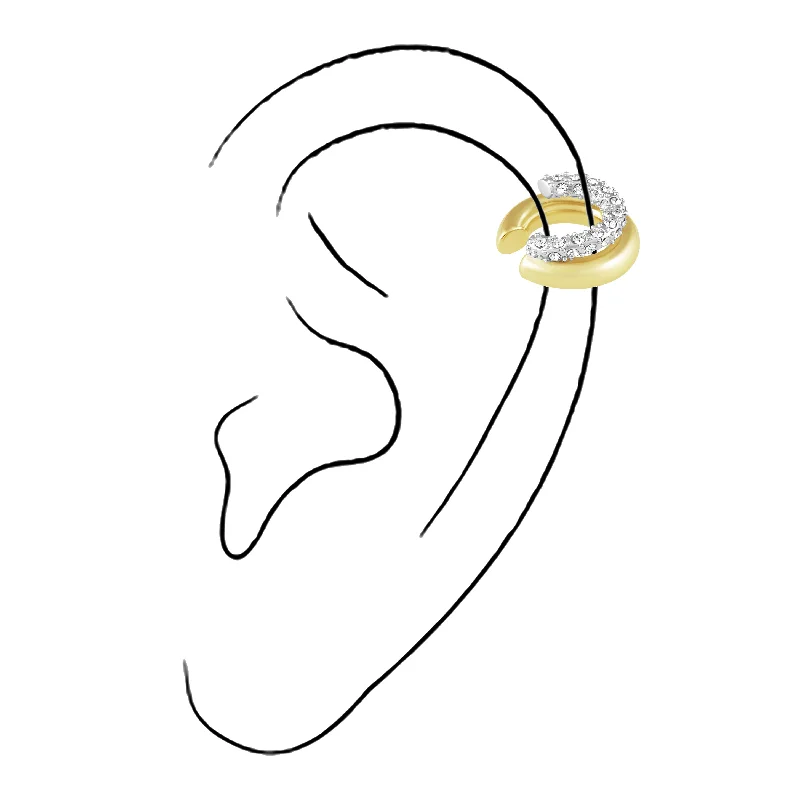 Thrift Earrings Online-Kendall Two Tone Ear Cuff