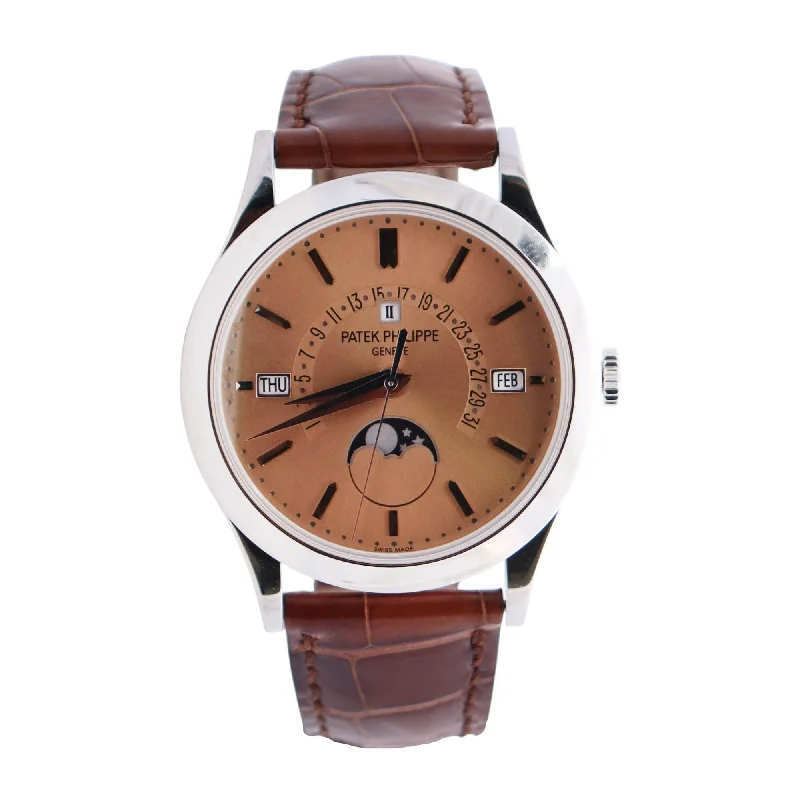 Watches Slip Ease-Watches Hold Test-Patek Philippe Perpetual Calendar 39.5mm Salmon Dial Watch Ref# 5496P-014