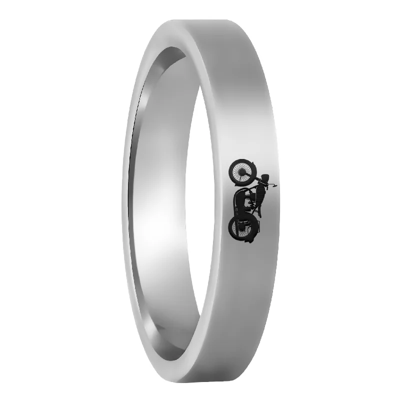 Rings For Cluster Appeal-Motorcycle Tungsten Women's Wedding Band