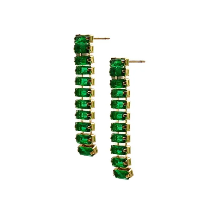 Still Earrings For Calm-Alessia Emerald CZ Drop Earring