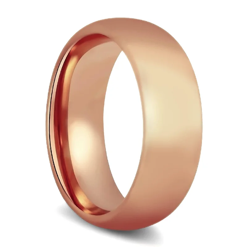 Rings Flair Chronicles-Rose Gold Tungsten Men's Wedding Band