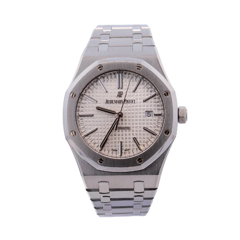 Best Hard Watches-Best Solid Watches-Audemars Piguet Royal Oak 41mm White Dial Ref# 15400ST.OO.1220ST.02