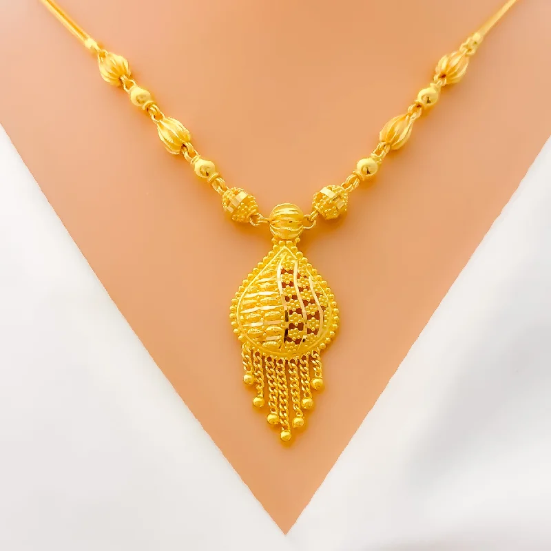 Necklaces Wear Tips-Lavish Drop 22k Gold Necklace Set