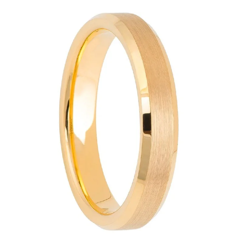 Rings Dust Hacks-Classic Brushed Gold Tungsten Women's Wedding Band