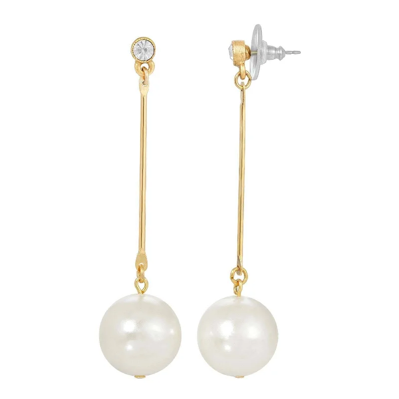 Earrings For Leisure Years-1928 Jewelry Classic Linear Faux Pearl Drop Earrings