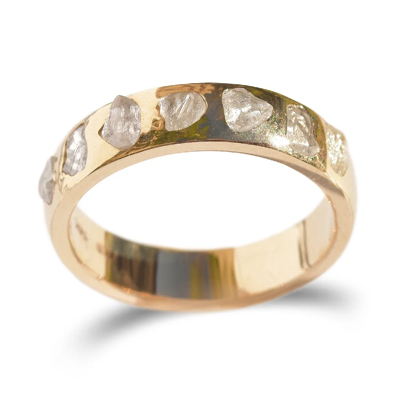 Best Dazzle Rings-Glacier Raw Diamond Band - Customizable