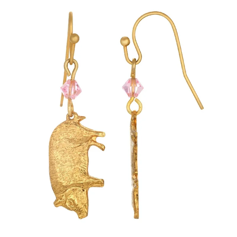 Best Beam Earrings-1928 Jewelry Light Rose Pink Crystal Pig Drop Earrings