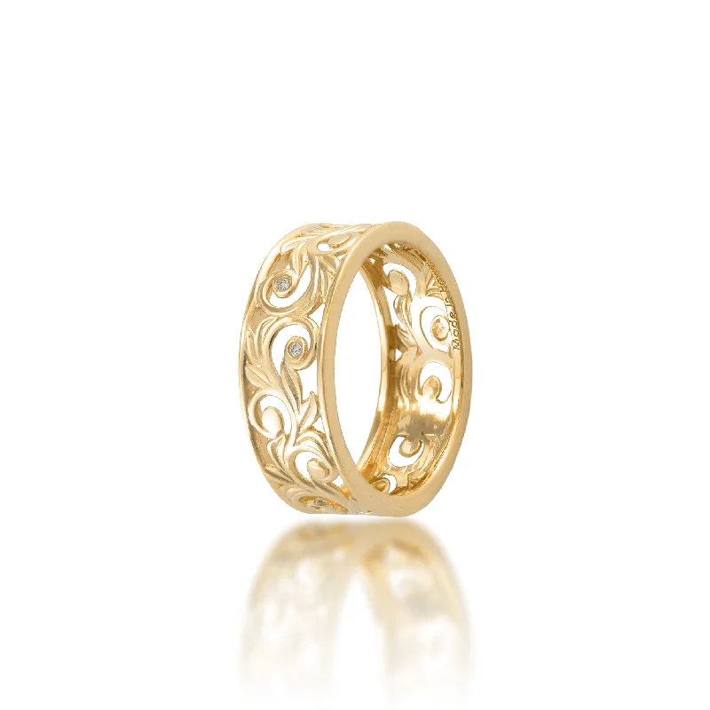 Rings For Urban Spark-Living Heirloom Ring in Gold with Diamonds - 8mm