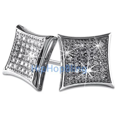 Great Earrings For Swift Wear-Kite Large Bling Bling CZ Micro Pave Earrings .925 Silver