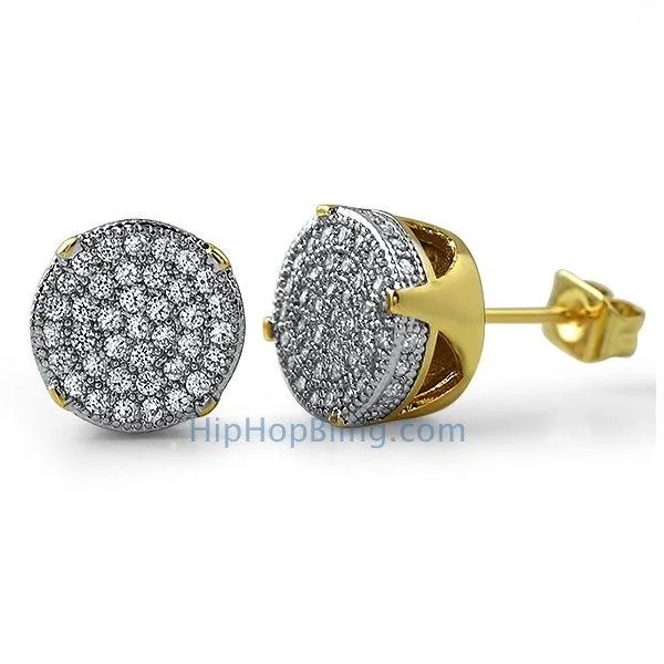 Earrings For Life Stages-Solitaire Micro Pave Gold CZ Earrings