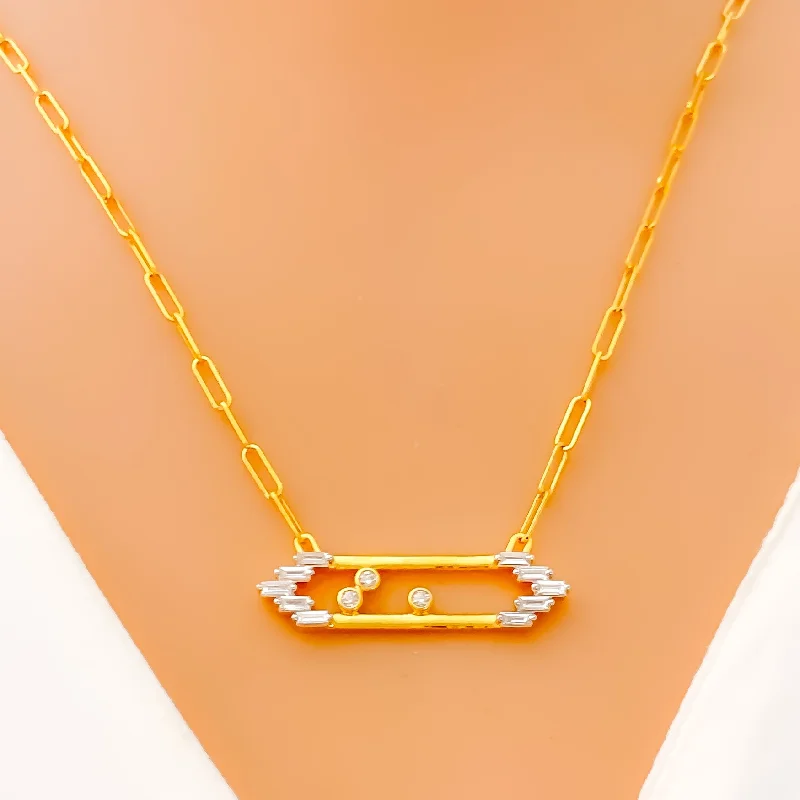 Necklaces Spark Guide-Gorgeous Graceful Diamond + 18k Gold Necklace Set