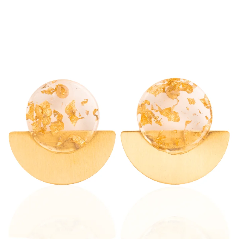 Earrings For Life Stages-Faith Clear Earrings - Golden Foil