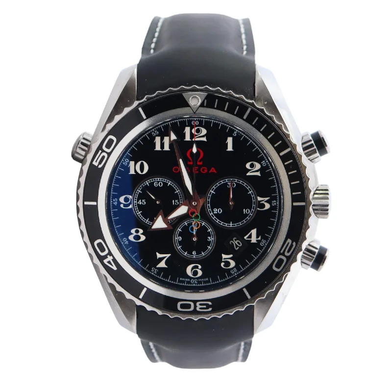 Sleek Watches For Grace-High-End Watches For Class-Omega Seamaster 45.5mm Black Dial Watch Ref# 222.32.46.50.01.001