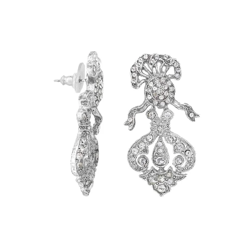 Earrings For 90s Throwback-Antiquities Couture St. James Eternity Club Pave Crystal Drop Earrings