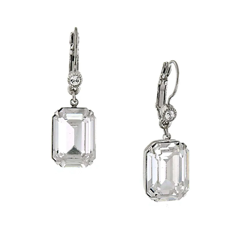 Value Earrings For Savvy-1928 Bridal Genuine Austrian Crystal Square Drop Earrings