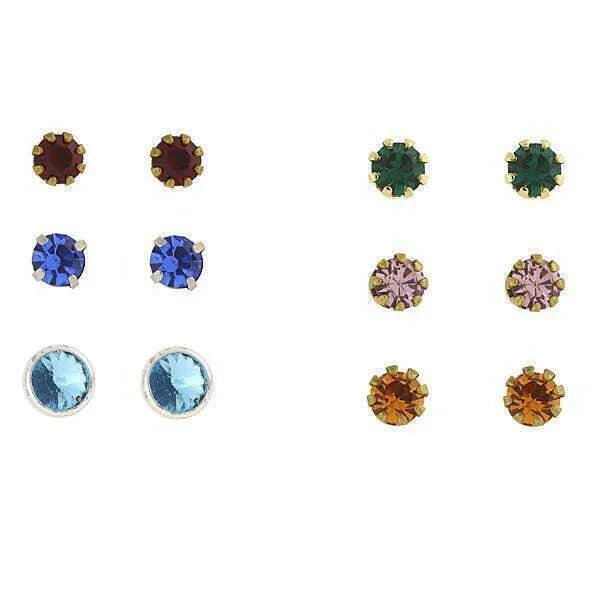 Earrings For Wild Glow-1928 Jewelry Multicolor Austrian Crystal Stud Set Earrings