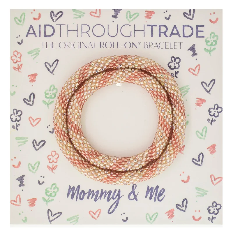 Bracelets With Gunmetal Glow-Mommy & Me Roll-On® Bracelets <br> Glitter