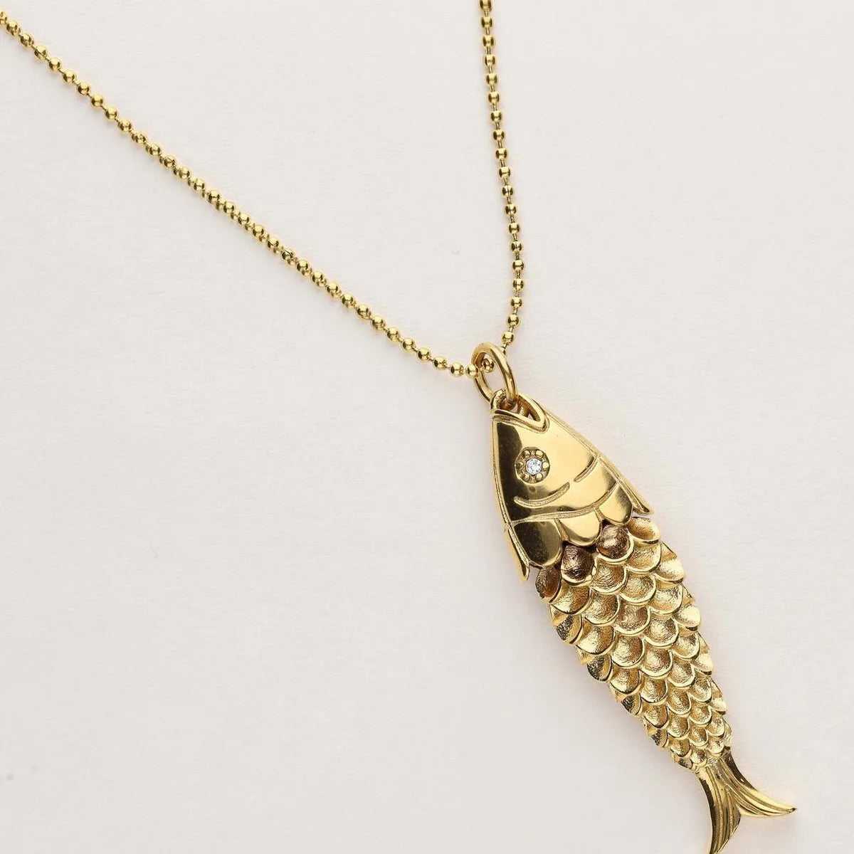 Necklaces Deal Guide-Copper Gold Plated Inlay Koi Zircon Pendant Necklace